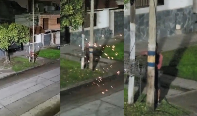Fogonazos, delito e impotencia en Bernal Oeste: quiso robar cables y dejó sin luz a los vecinos
